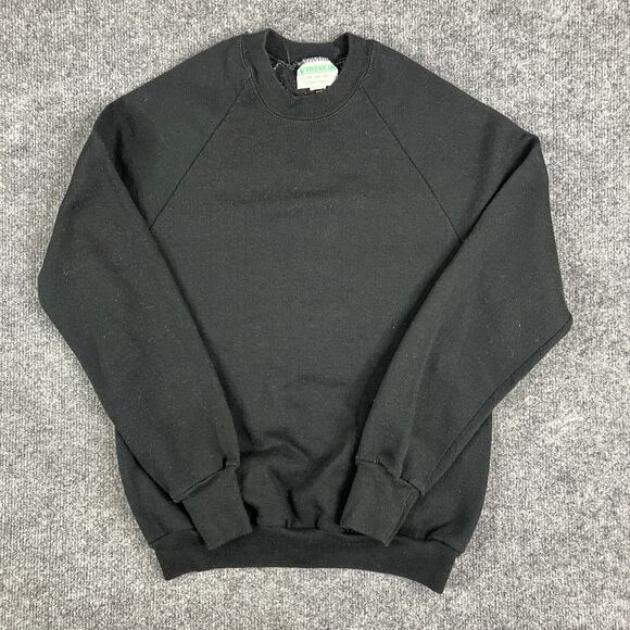 Activewear Sweatshirt Mens Medium Black Crewneck Pullover Casual - Picture 1 of 7
